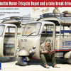 Gecko 1/35 scale 60’~70’s Saigon Shuttle Motor-Tricycle depot and tAK-e a breAK- driver (2 kits in 1box)