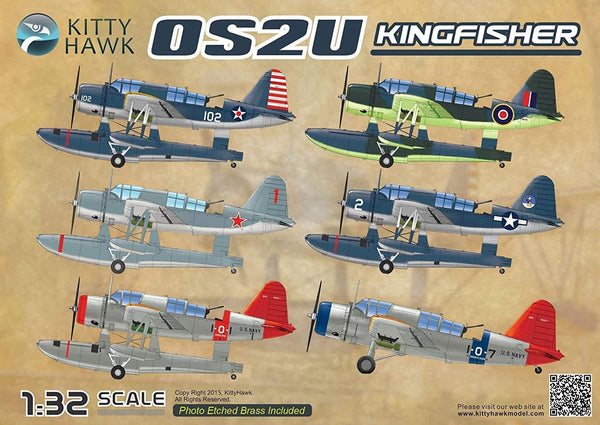 Kitty Hawk 1/32 Scale WW2 USN OS2U KingFisher seaplane Model Kit