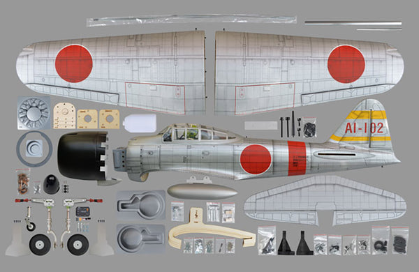 Phoenix WW2 IJN Zero A6M .120/20cc ARTF RC Plane model