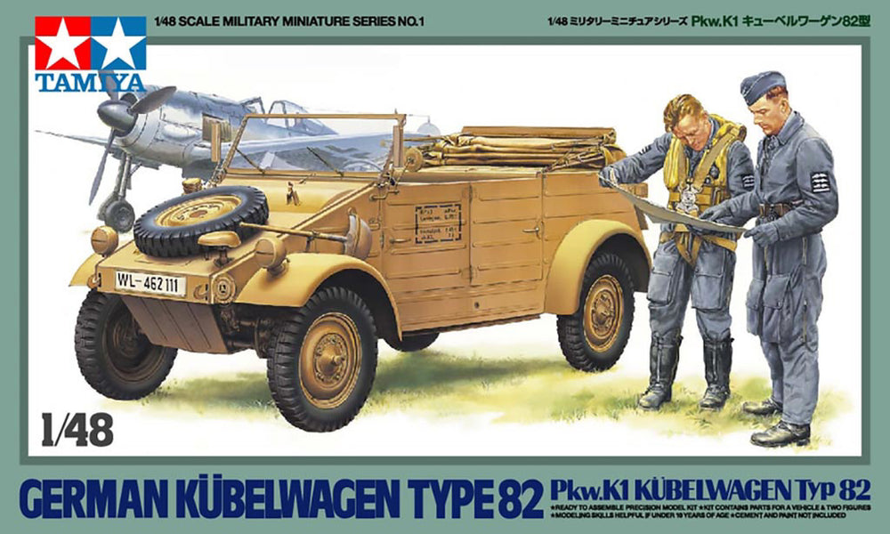 Tamiya 1/48 scale WW2 German Kubelwagen Type 82 Luftwaffe version