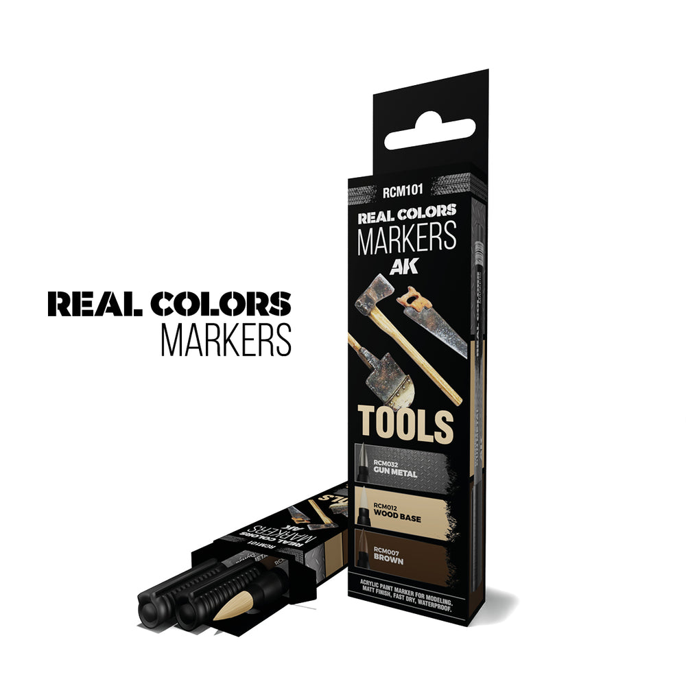 AK Interactive Real Colour Marker - TOOLS - SET 3 REAL COLORS MARKERS