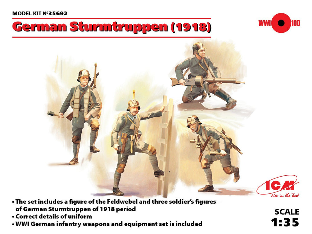 ICM 1/35 WW1 German Sturmtruppen (1918) (4 figures)
