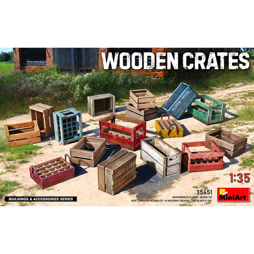 Miniart 1/35 scale wooden crates – diorama accessories