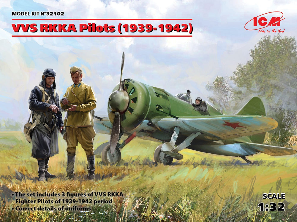 ICM 1/32 WW2 VVS RKKA Pilots (1939-1942) (3 figures)