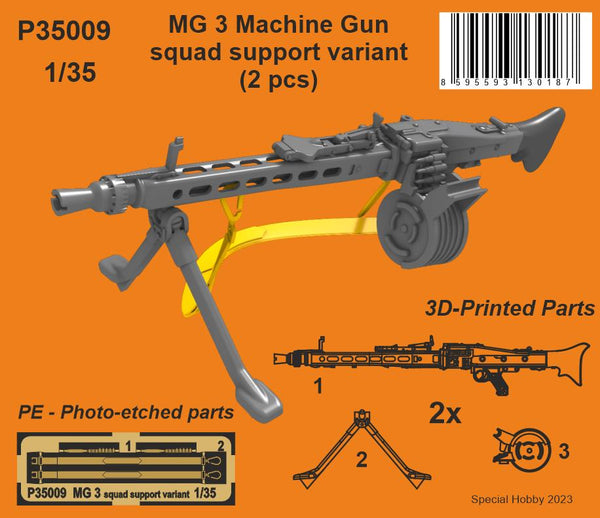 CMK 1/35 WW2 German MG 3 Machine Gun - squad support variant (2 pcs)