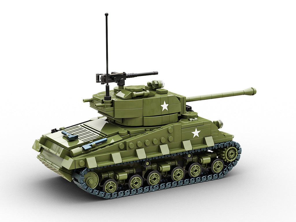 Build Army WW2 Brick building model kit M4A3E8 Easy8 | Fields of Glory ...
