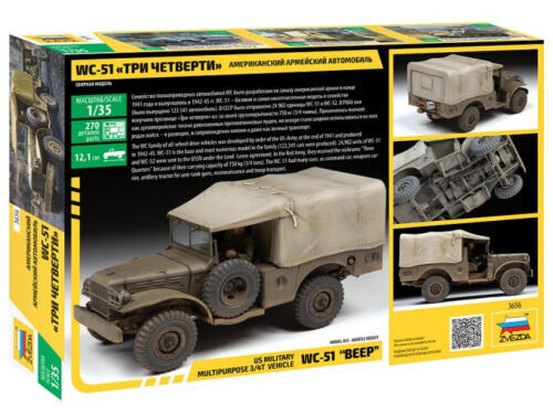 Zvezda 1/35 Scale WW2 Allied Dodge WC-51 'Beep' truck model kit