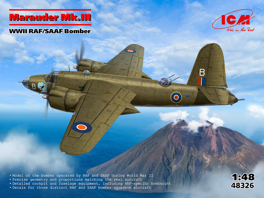 ICM 1/48 WW2 Marauder Mk.III, RAF/SAAF Bomber aircraft kit