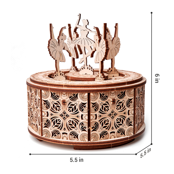 Wood Trick 3D wooden model kit Dancing Ballerinas ( music box)