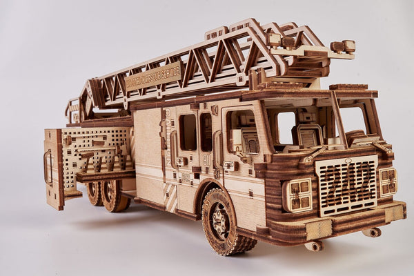 Wood Trick 3D wooden model kit Rescue Firetruck