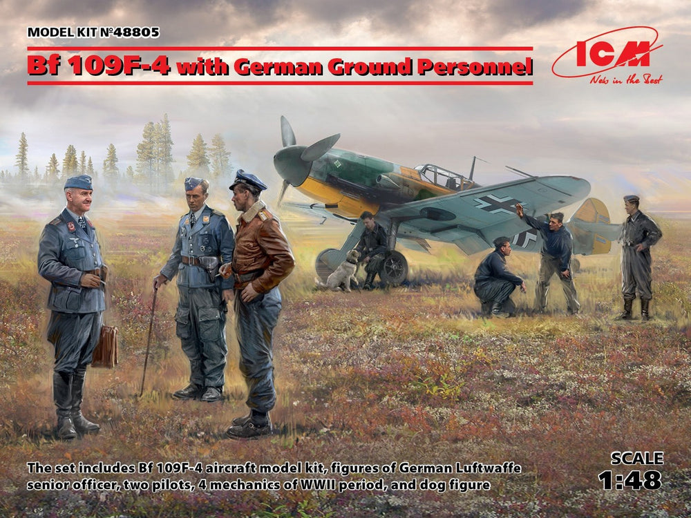 ICM 1/48 WW2 German Bf 109F-4 with German Ground Personnel
