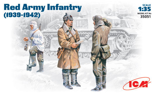 ICM 1/35 WW2 Red Army Infantry (1939-1942) (3 figures - officer, 2 soldiers)