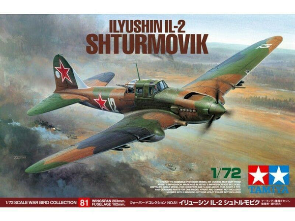 TAMIYA 1/72 Scale AIRCRAFT WW2 Russian Soviet ILYUSHIN IL-2 SHTURMOVIK