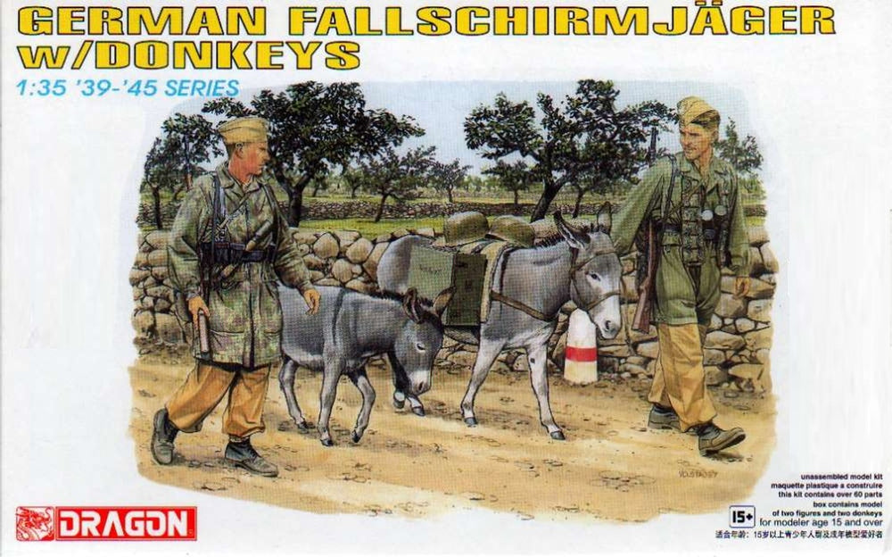 Dragon 1/35 WW2 German Fallschirmjager w/Donkeys