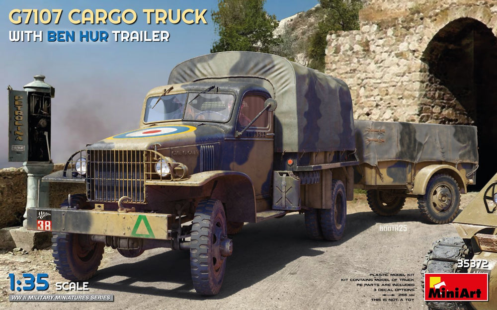 Miniart 1/35 WW2 US G7107 1,5T 4X4 CARGO TRUCK WITH TRAILER