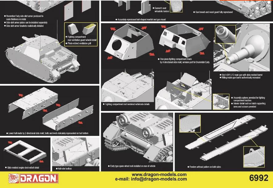 Dragon 1/35 WW2 German Sd.Kfz.166 Stu.Pz.IV 'Brummbär' Early Productio ...