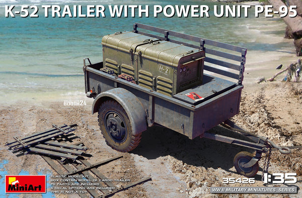 Miniart 1/35 WW2 Allied K-52 TRAILER w/POWER UNIT PE-95