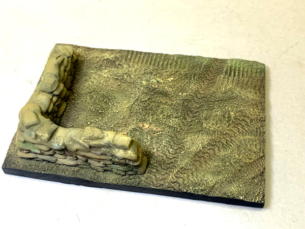 1/35 scale Sandbags Short L wall and Base 180mm x 130mm