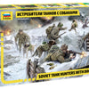 Zvezda 1/35 scale WW2 Soviet Tank Hunters with Dogs (3 Figures & 3 Dogs)
