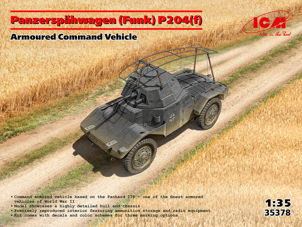 ICM VEHICLES 1:35 Panzerspähwagen (Funk) P204(f), Armoured Command Vehicle
