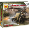 Zvezda 1/72 scale WW2 RUSSIAN SOVIET AT GUN 45MM model kit