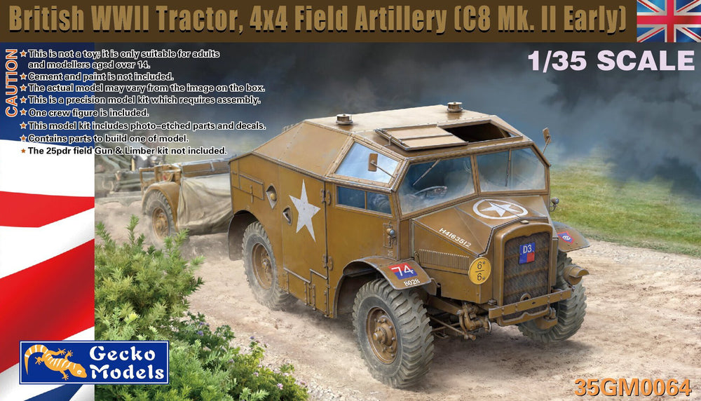 GECKO 1/35 WW2 British WWII Tractor. 4x4 Field Artillery (C8 Mk. II Early)