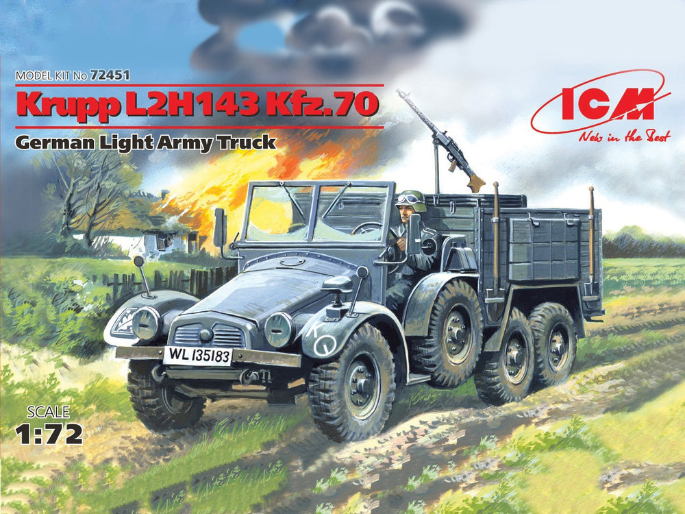 ICM 1/72 WW2 Krupp L2H143 Kfz.70, German Light Army Truck