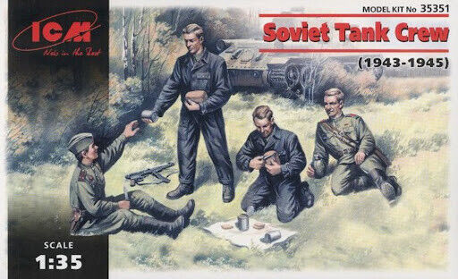 ICM 1/35 WW2 Soviet Tank Crew (1943-1945) (4 figures - 2 officers, 2 tankmen)