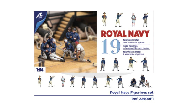 ARTESANIA 1/84 ROYAL NAVY OFFICERS - Set of 19 die cast figurines