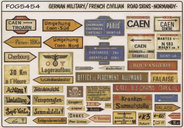 FoG Models 1/35 French civilian / German Military signs Normandy 1944