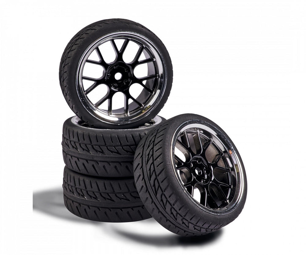 CARSON R/C 1:10 Wheel Set Y-Design2 (4) bl./chrome