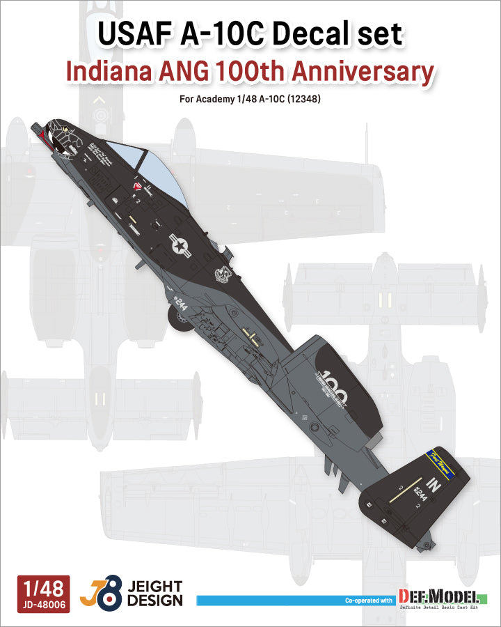 DEF Models 1/48 scale USAF A-10C Decal set ‘Indiana ANG 100th Annivers ...