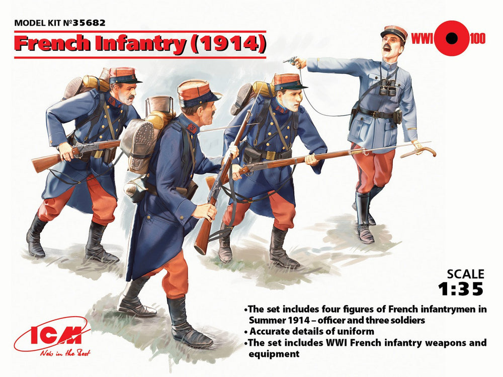 ICM 1/35 WW1 French Infantry (1914) (4 figures)