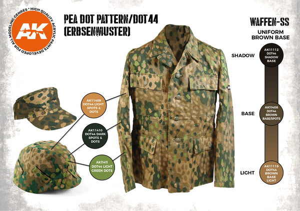 AK Interactive GEN 3 - WAFFEN SS 44 DOT UNIFORM COLORS 3G PAINT SET