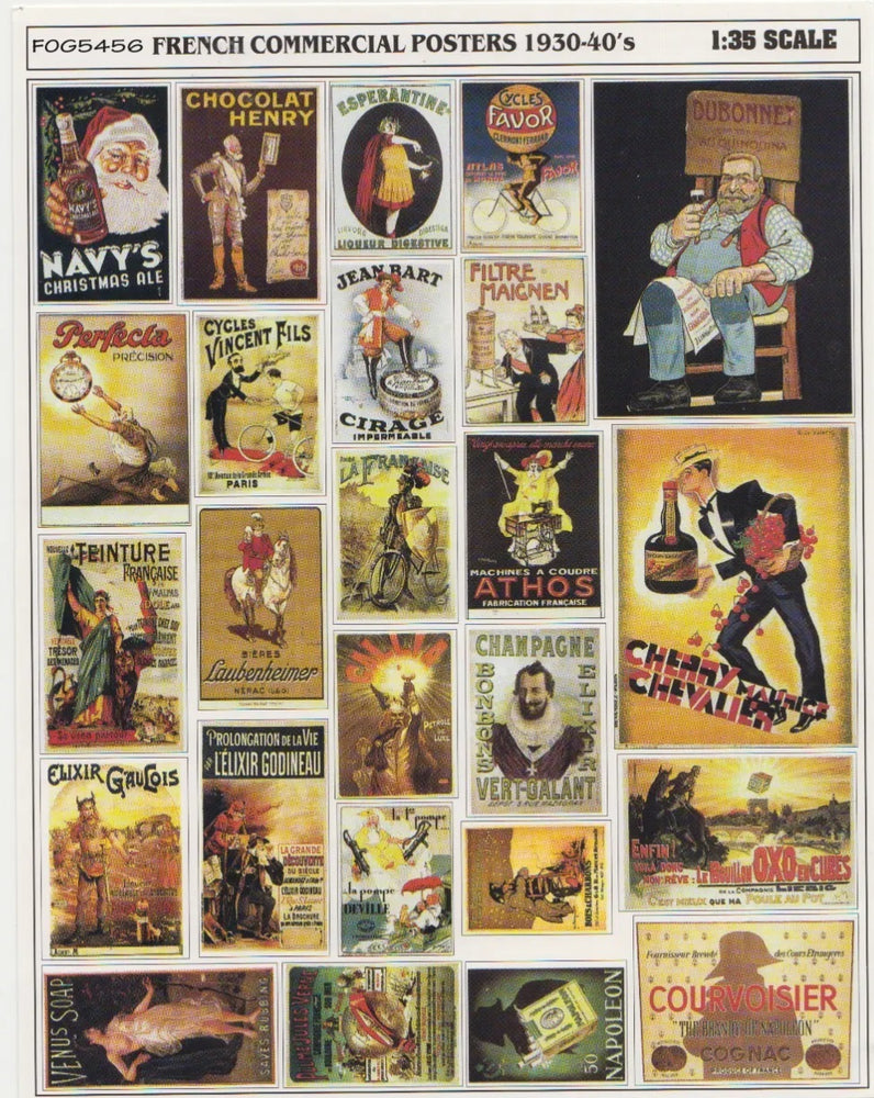 FoG Models 1/35 French Commercial Posters 1930 – 1940 diorama accessories