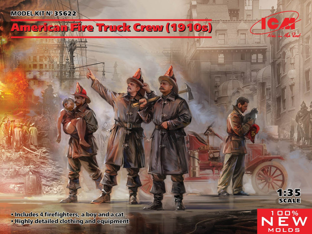 ICM 1/35 American Fire Truck Crew (1910s) 6 Figures