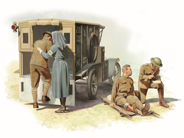 ICM 1/35 WW1 Model T 1917 Ambulance with US Medical Personnel