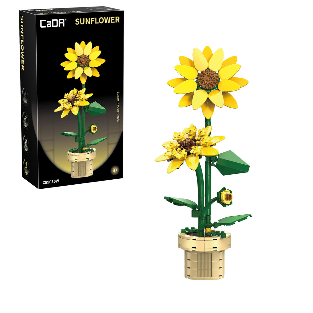 CADA CREATIVE Sunflower Building Block Planter - 187 pcs