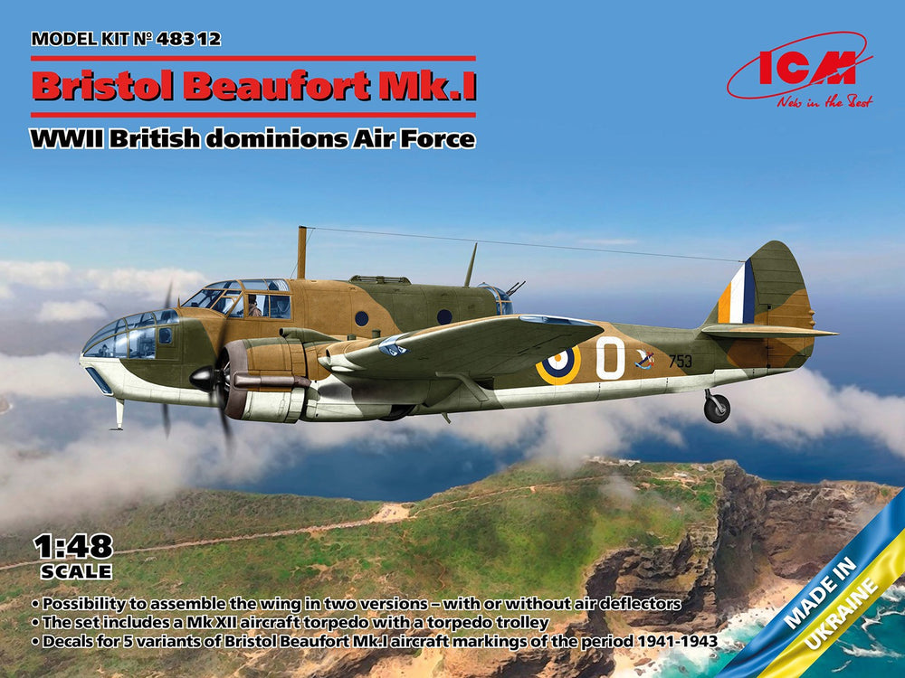 ICM 1/48 WW2 RAF Bristol Beaufort Mk.I. WWII British dominions Air Force