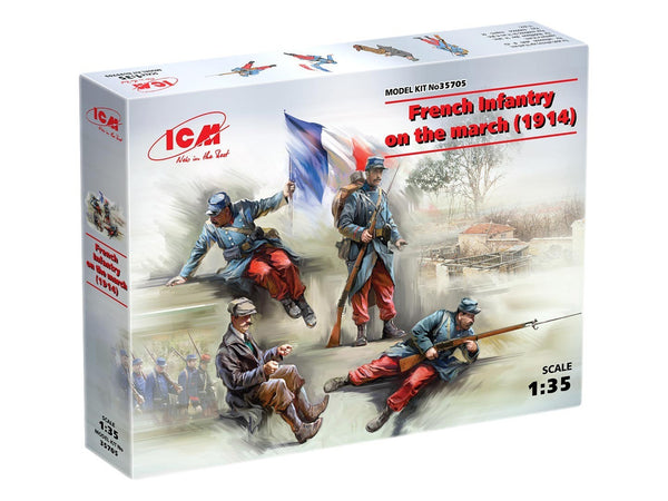 ICM 1/35 WW1 French Infantry on the march (1914) (4 figures)