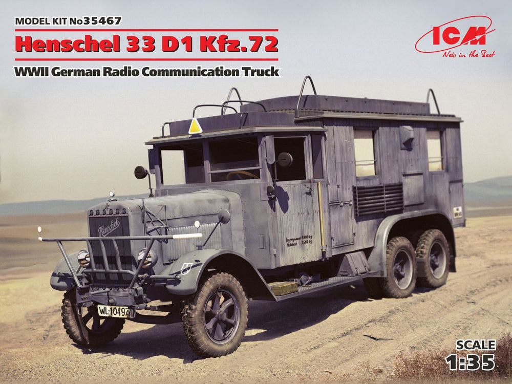 ICM 1/35 WW2 Henschel 33 D1 Kfz.72, WWII German Radio Communication Truck