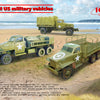 ICM DIORAMA SETS WWII U.S. Military Vehicles, G7117, Studebaker US6-U3, Studebaker US6-U5 (Set of 3 Trucks)