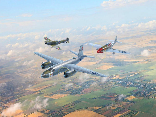 ICM 1/48 scale WW2 Conquerors of Europe's Sky set of 3 aircraft model kits