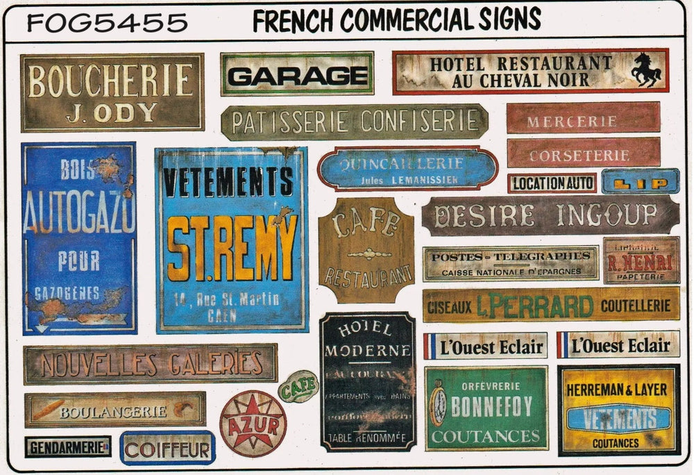 FoG Models 1/35 French Commercial Signs 1930 – 1940 diorama accessory