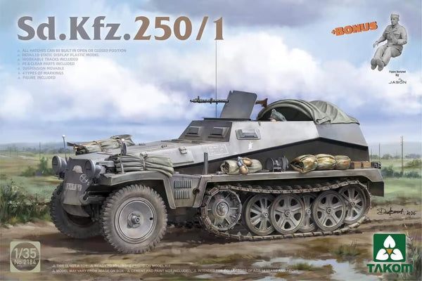 Takom 2194W German Sd.Kfz.250 Double Box (2 Half-Track w/Figure) 1:35 Model Kit