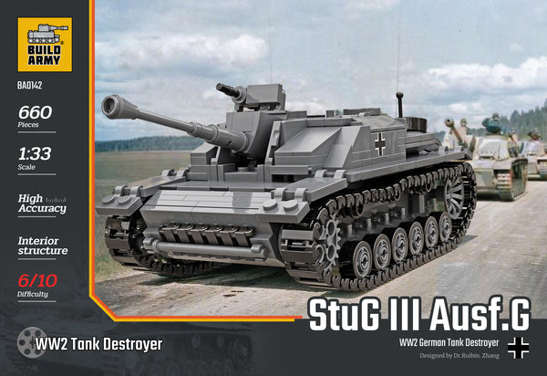 Build Army WW2 Brick building model kit StuG lll Ausf. G Tank Destroyer