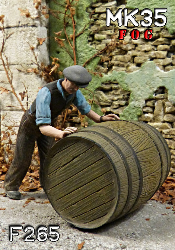 MK35 FoG models 1/35 scale resin model kit Lucien is pushing his barrel - The set includes the figure and the barrel.