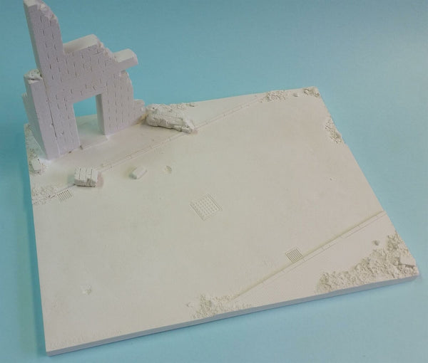 FoG Models 1/35 scale Diorama Base No.17 - Ruined Corner #2 - 280mm x 215mm