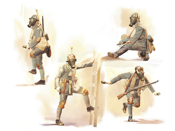 ICM 1/35 WW1 German Infantry in Gas Masks (1918) (4 figures)