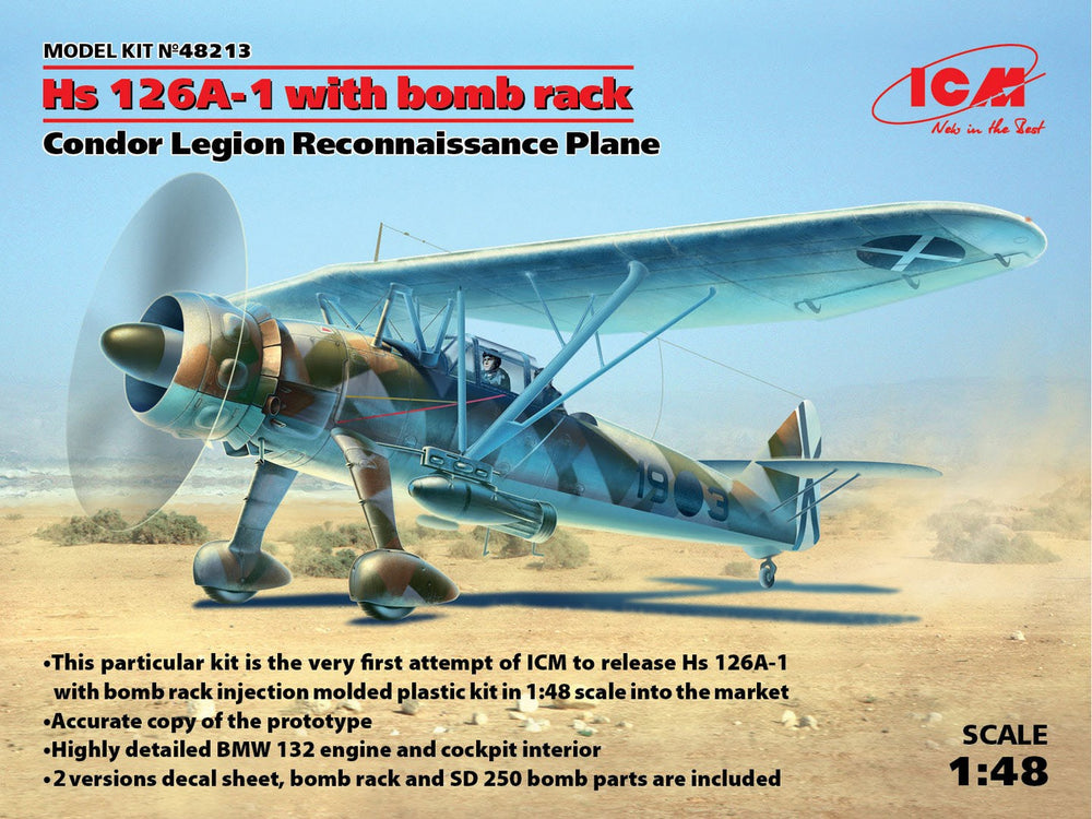 ICM 1/48 Hs 126A-1 with bomb rack, Condor Legion Reconnaissance Plane